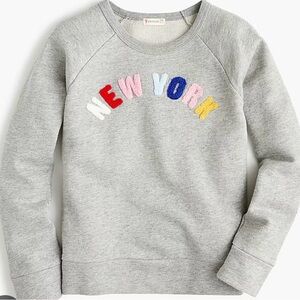 Gray Sweatshirt with Colorful New York Embroidery